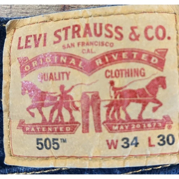 Levis 505 Jeans Mens Tag 34X30 Blue Denim Measures 32X29 Straight Leg - Picture 4 of 7